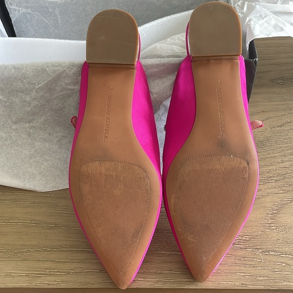 Banana Republic Pink Satin Embellished Strap Mule - Like New In Box - Picture 9 of 17